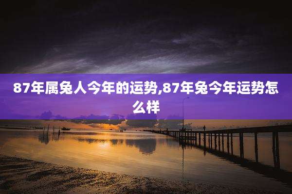 87年属兔人今年的运势,87年兔今年运势怎么样