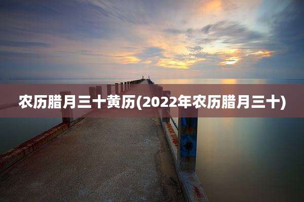 农历腊月三十黄历(2022年农历腊月三十)