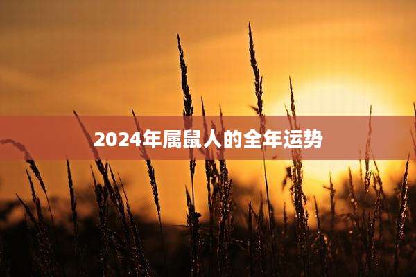 2024年属鼠人的全年运势