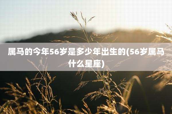 属马的今年56岁是多少年出生的(56岁属马什么星座)