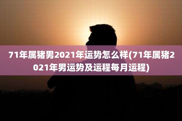 71年属猪男2021年运势怎么样(71年属猪2021年男运势及运程每月运程)