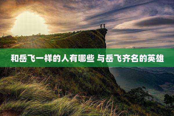 和岳飞一样的人有哪些 与岳飞齐名的英雄