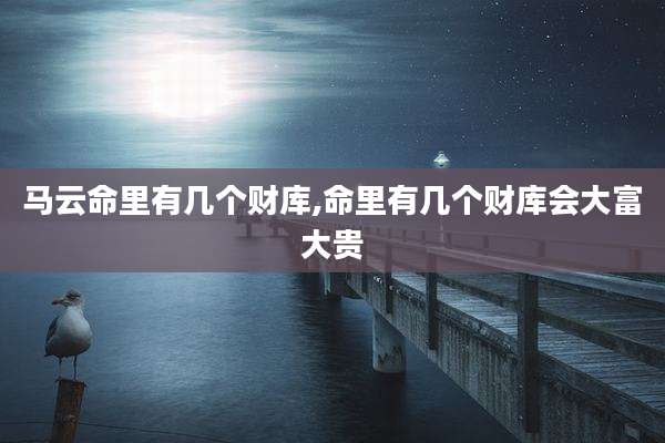 马云命里有几个财库,命里有几个财库会大富大贵