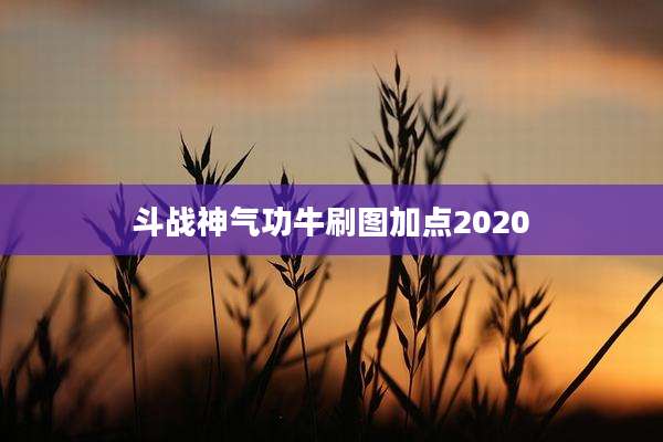 斗战神气功牛刷图加点2020