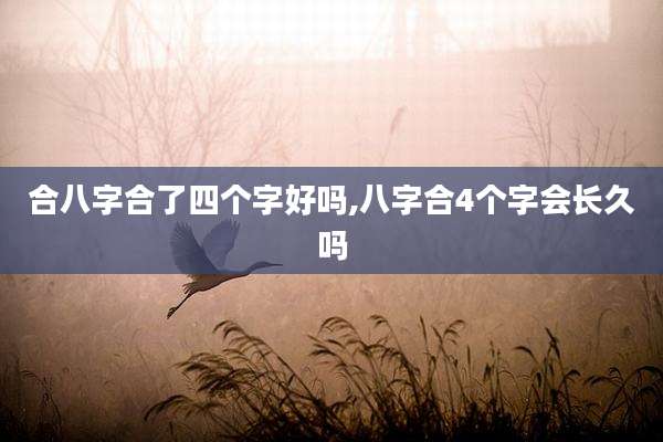 合八字合了四个字好吗,八字合4个字会长久吗