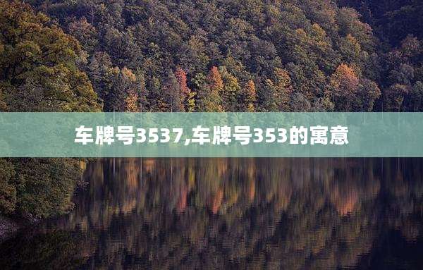 车牌号3537,车牌号353的寓意