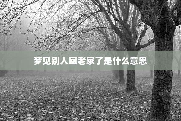 梦见别人回老家了是什么意思