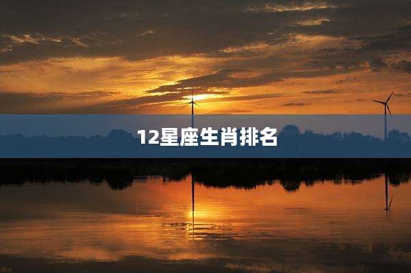 12星座生肖排名