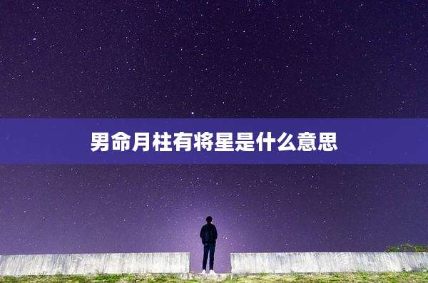 男命月柱有将星是什么意思