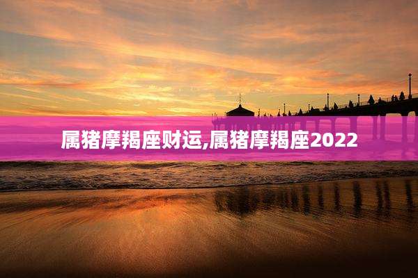 属猪摩羯座财运,属猪摩羯座2022