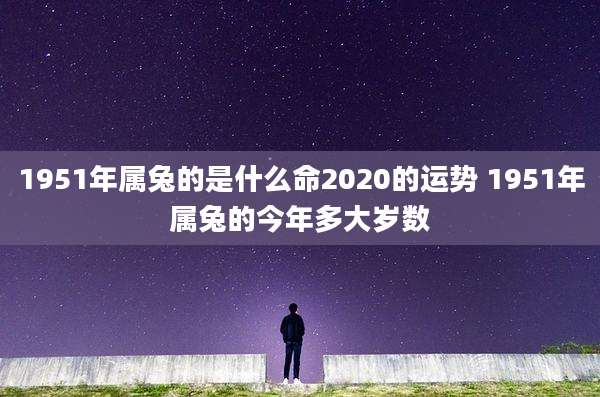 1951年属兔的是什么命2020的运势 1951年属兔的今年多大岁数
