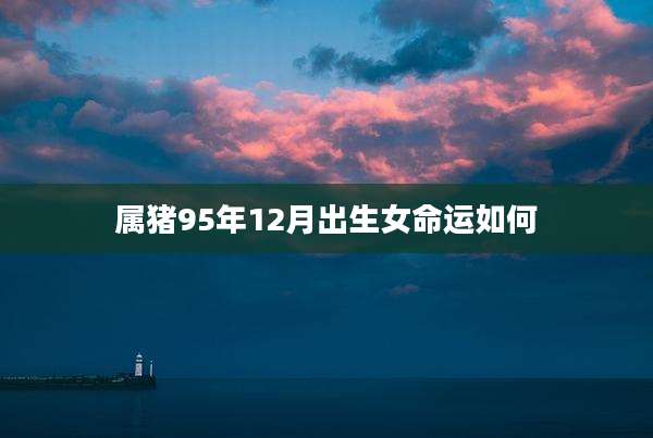 属猪95年12月出生女命运如何