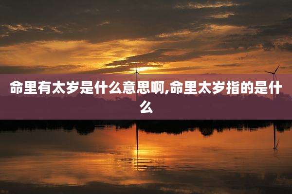 命里有太岁是什么意思啊,命里太岁指的是什么