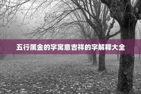 五行属金的字寓意吉祥的字解释大全
