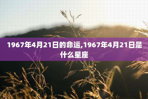 1967年4月21日的命运,1967年4月21日是什么星座