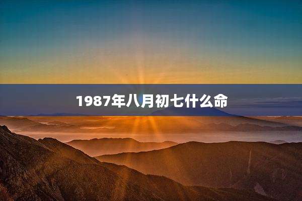1987年八月初七什么命