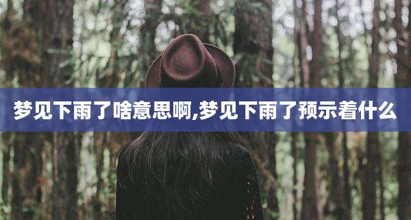梦见下雨了啥意思啊,梦见下雨了预示着什么