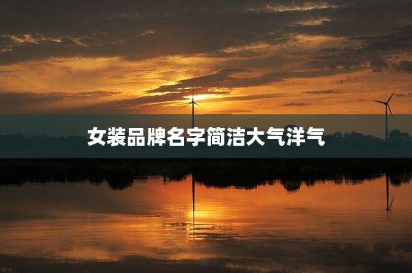 女装品牌名字简洁大气洋气