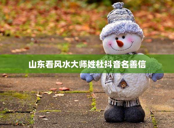 山东看风水大师姓杜抖音名善信