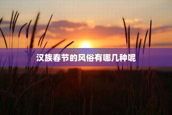 汉族春节的风俗有哪几种呢
