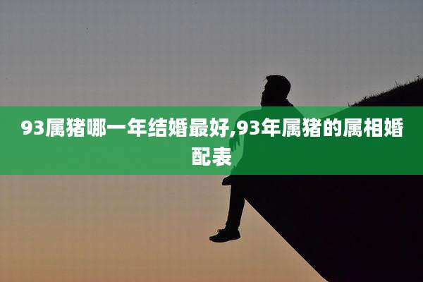 93属猪哪一年结婚最好,93年属猪的属相婚配表