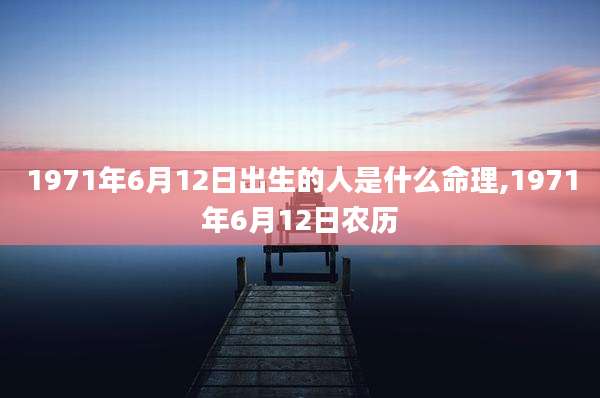 1971年6月12日出生的人是什么命理,1971年6月12日农历
