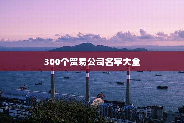 300个贸易公司名字大全