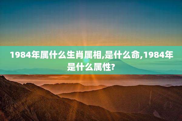 1984年属什么生肖属相,是什么命,1984年是什么属性?