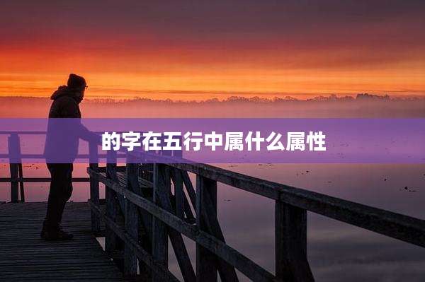的字在五行中属什么属性