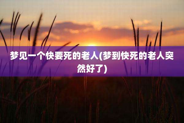 梦见一个快要死的老人(梦到快死的老人突然好了)