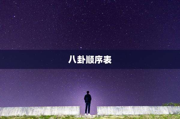 八卦顺序表