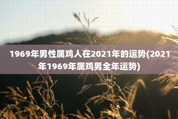 1969年男性属鸡人在2021年的运势(2021年1969年属鸡男全年运势)