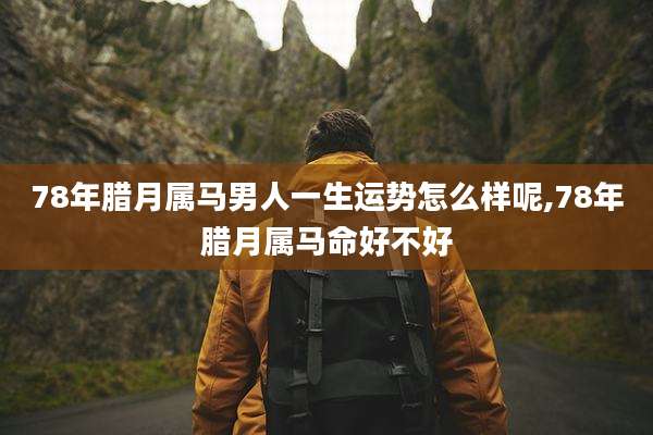 78年腊月属马男人一生运势怎么样呢,78年腊月属马命好不好