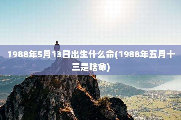 1988年5月13日出生什么命(1988年五月十三是啥命)