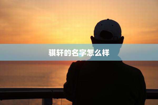 骐轩的名字怎么样