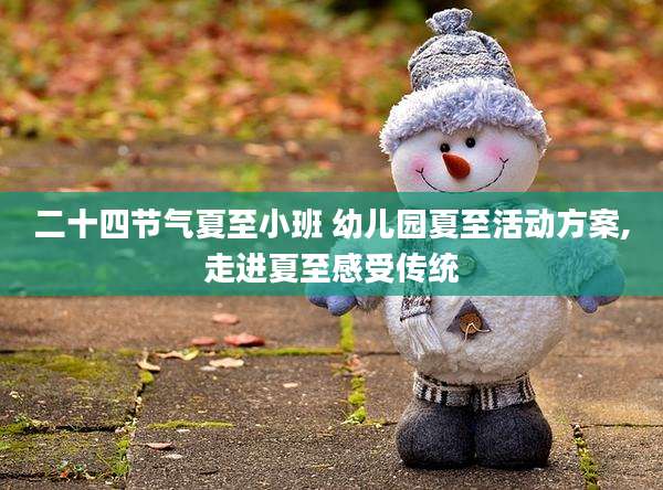 二十四节气夏至小班 幼儿园夏至活动方案,走进夏至感受传统