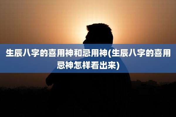 生辰八字的喜用神和忌用神(生辰八字的喜用忌神怎样看出来)