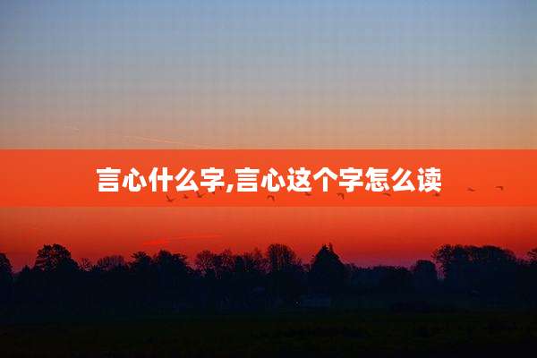 言心什么字,言心这个字怎么读