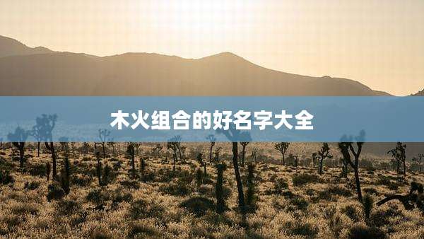 木火组合的好名字大全