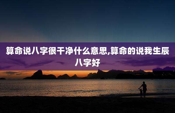 算命说八字很干净什么意思,算命的说我生辰八字好
