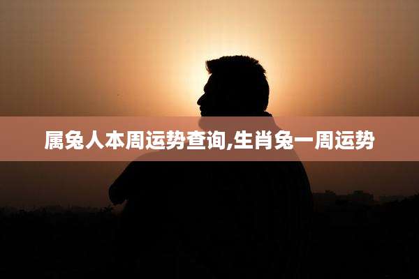 属兔人本周运势查询,生肖兔一周运势