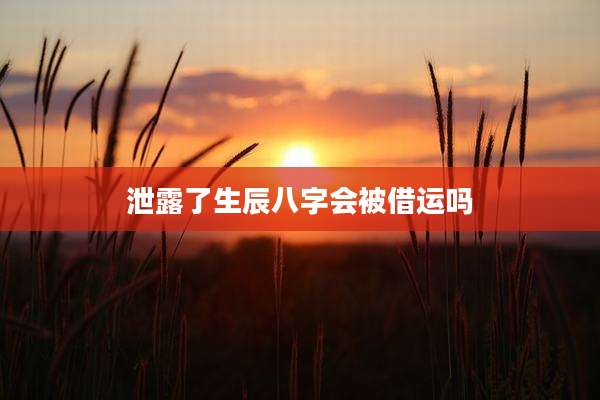 泄露了生辰八字会被借运吗