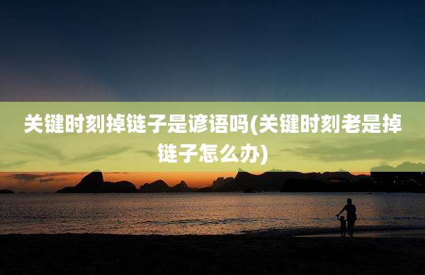 关键时刻掉链子是谚语吗(关键时刻老是掉链子怎么办)