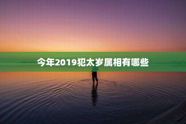 今年2019犯太岁属相有哪些