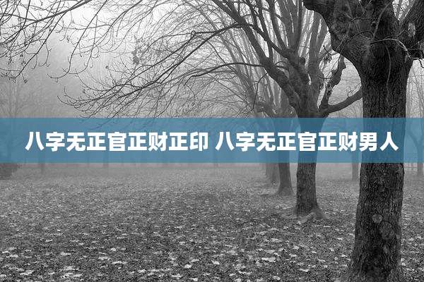 八字无正官正财正印 八字无正官正财男人