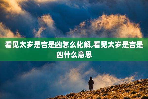 看见太岁是吉是凶怎么化解,看见太岁是吉是凶什么意思