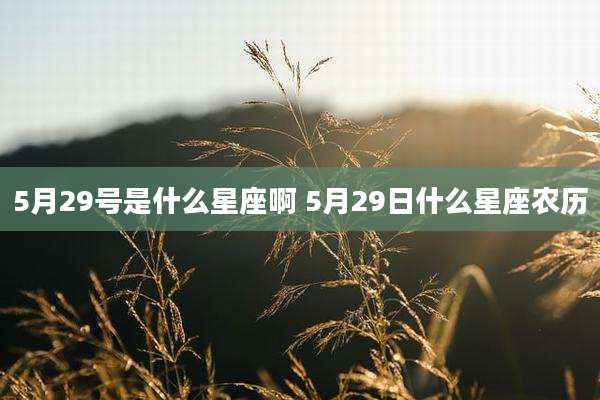 5月29号是什么星座啊 5月29日什么星座农历