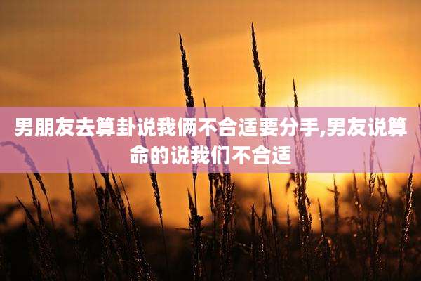 男朋友去算卦说我俩不合适要分手,男友说算命的说我们不合适
