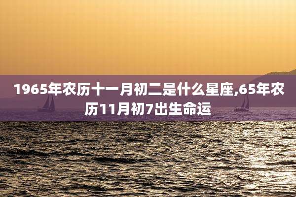 1965年农历十一月初二是什么星座,65年农历11月初7出生命运