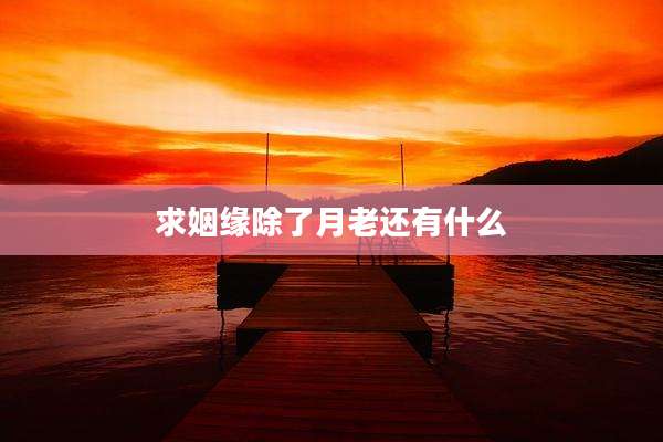 求姻缘除了月老还有什么